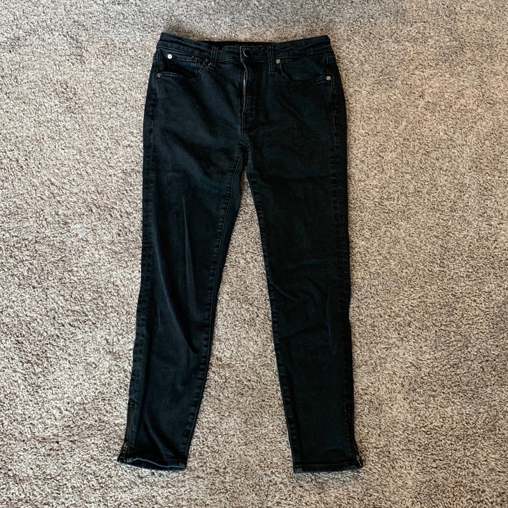 Hale black jeans with zipper detail, size 28